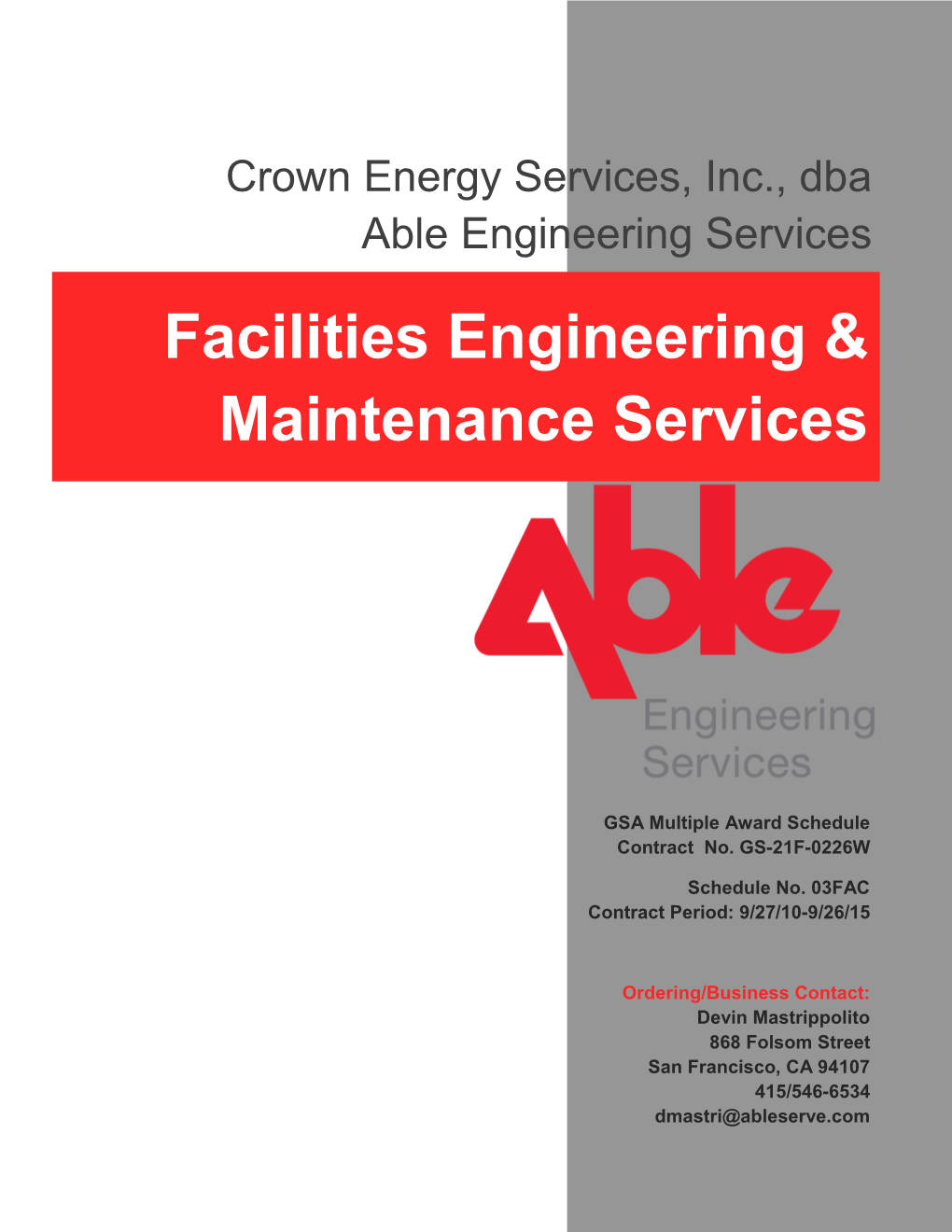 Facilities Engineering & Maintenance Services