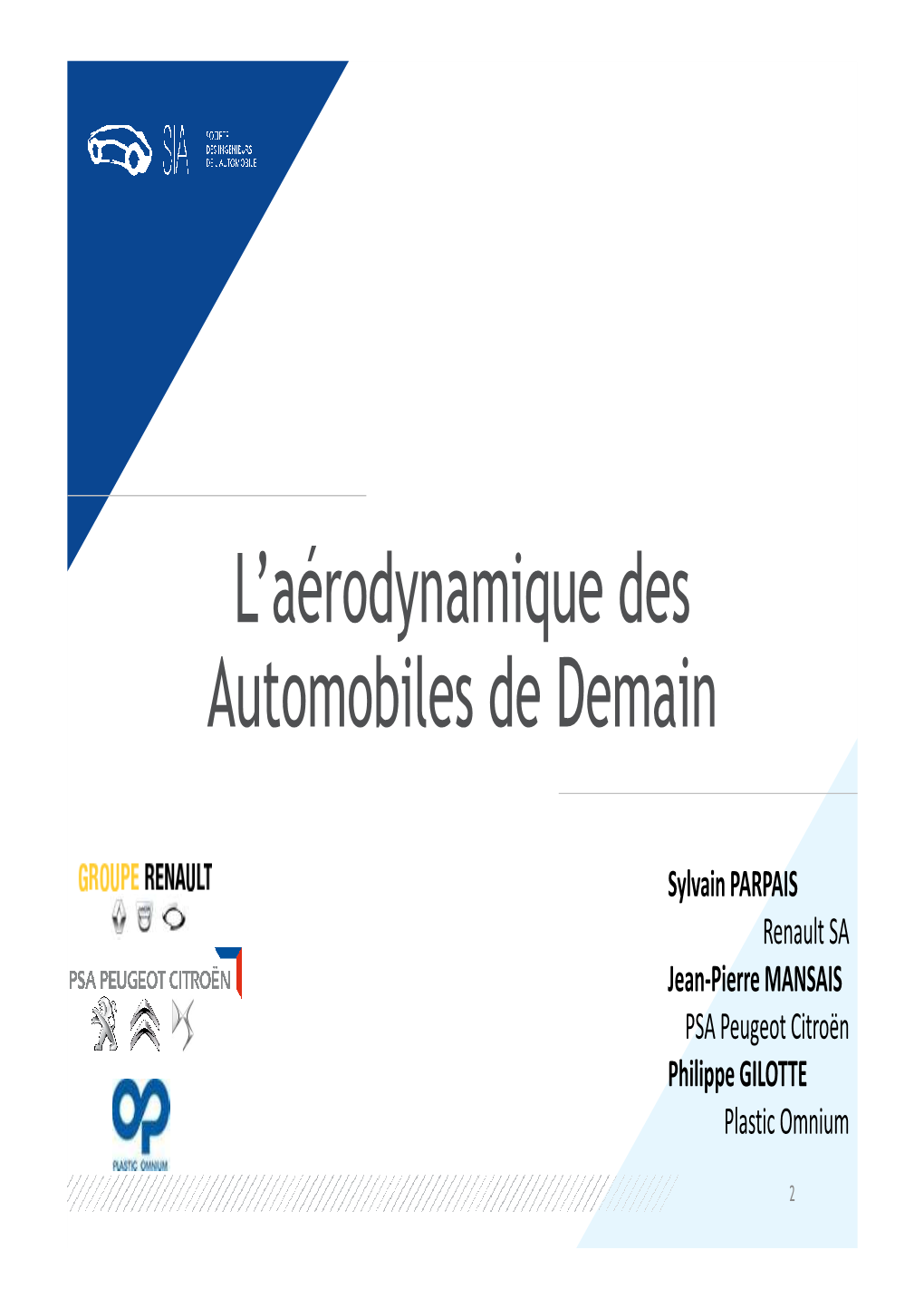 L'aérodynamique Des Automobiles De Demain