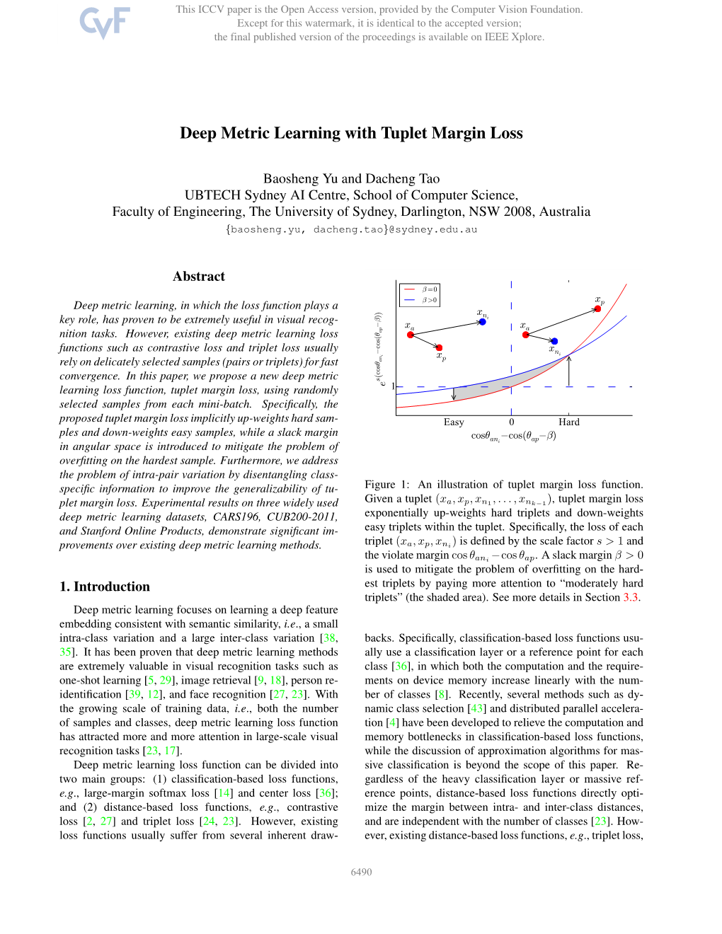 Deep Metric Learning with Tuplet Margin Loss