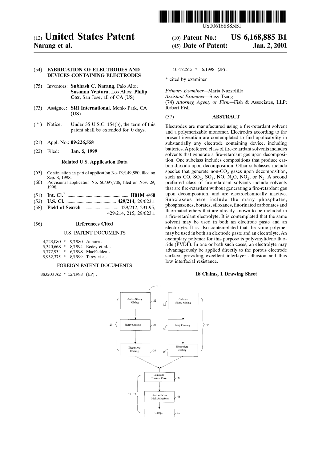 (12) United States Patent (10) Patent No.: US 6,168,885 B1 Narang Et Al