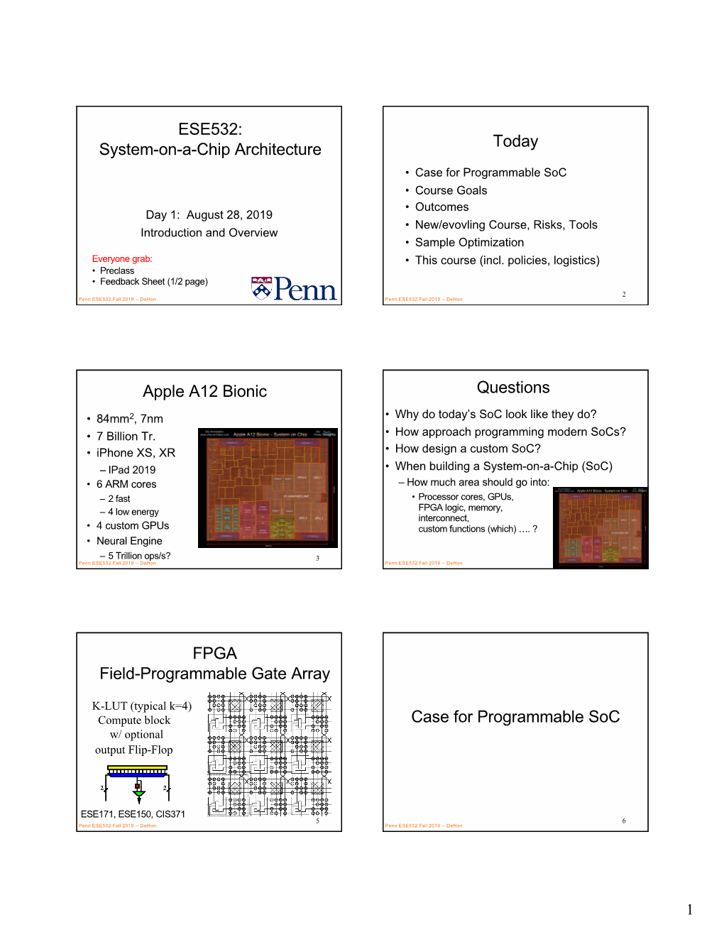 ESE532: System-On-A-Chip Architecture Today Apple A12