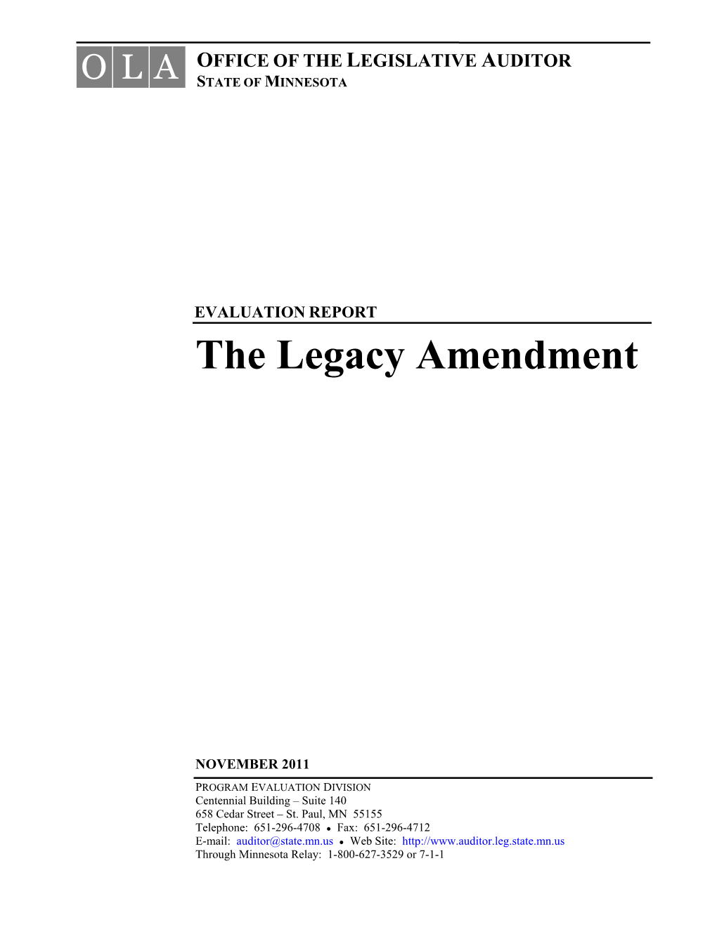 The Legacy Amendment