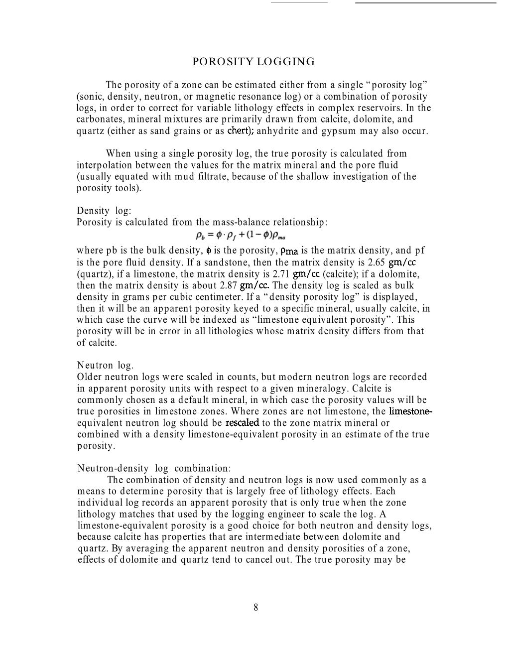 Porosity Logging