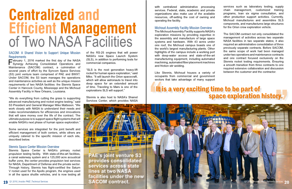 Of Two NASA Facilities the World’S Largest Manufacturing Plants