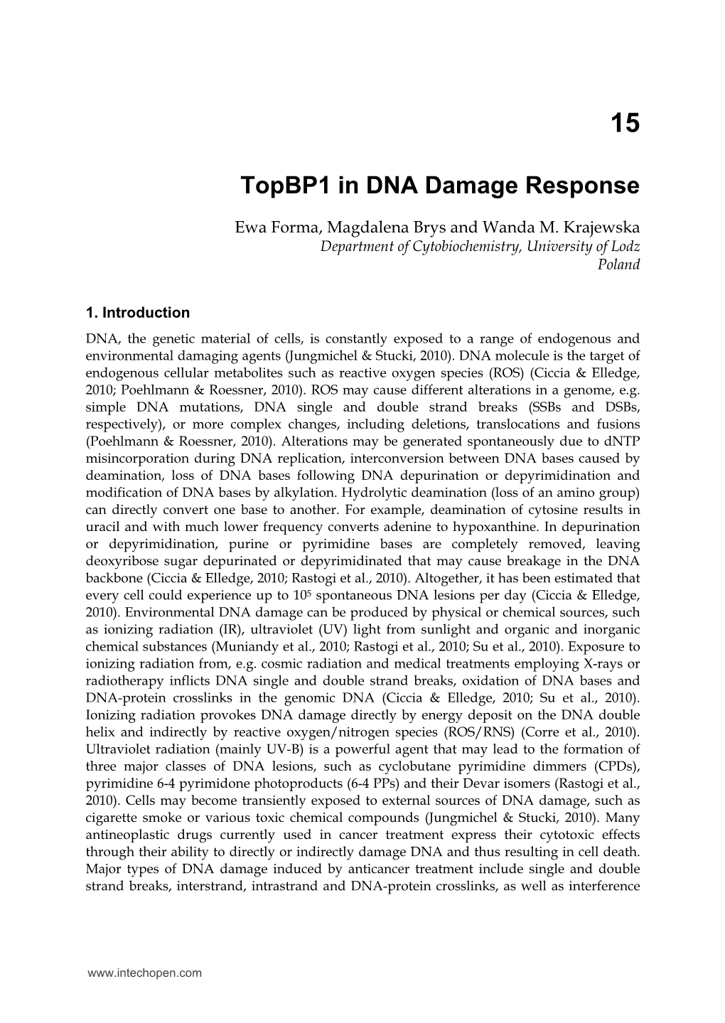 Topbp1 in DNA Damage Response