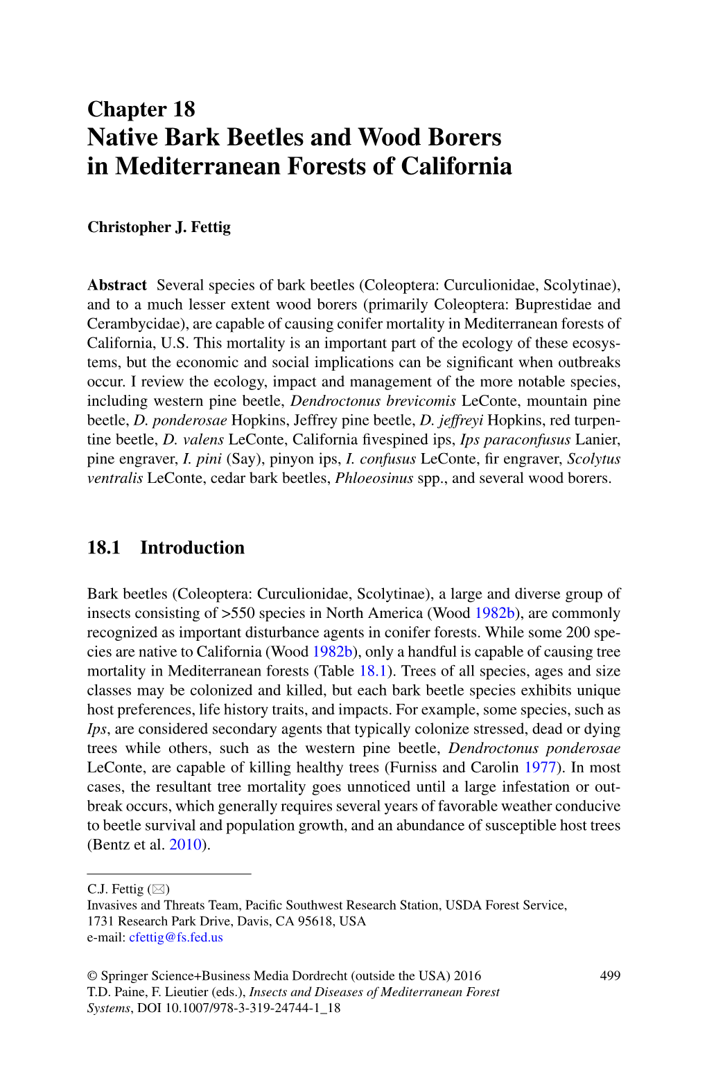 Native Bark Beetles and Wood Borers in Mediterranean Forests of California