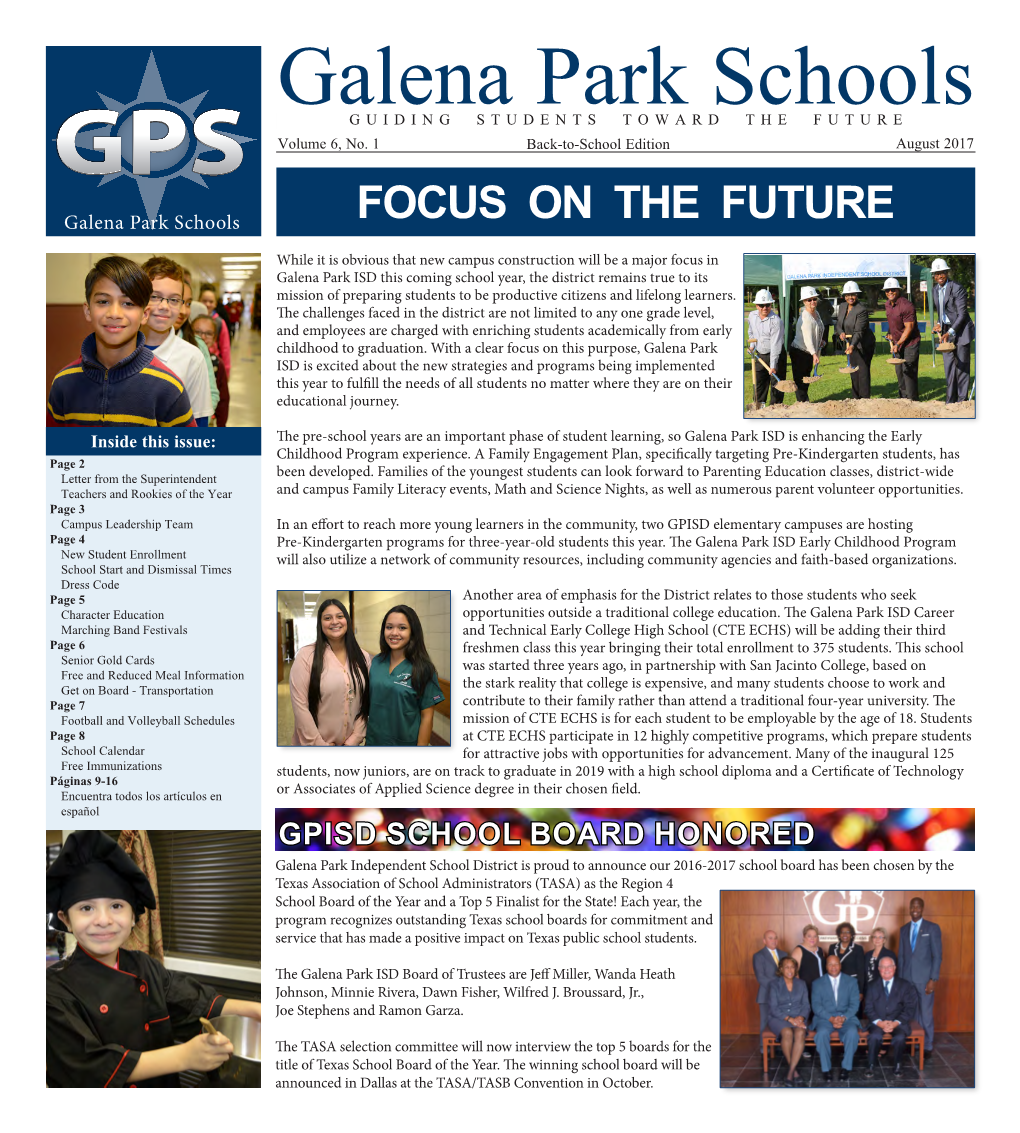 Galena Park Schools FOCUS on the FUTURE