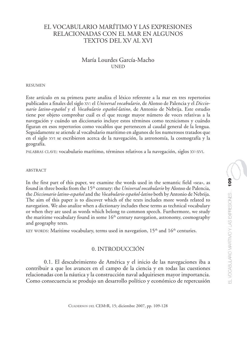 El Vocabulario Marítimo Y Las Expresiones Relacionadas Con El