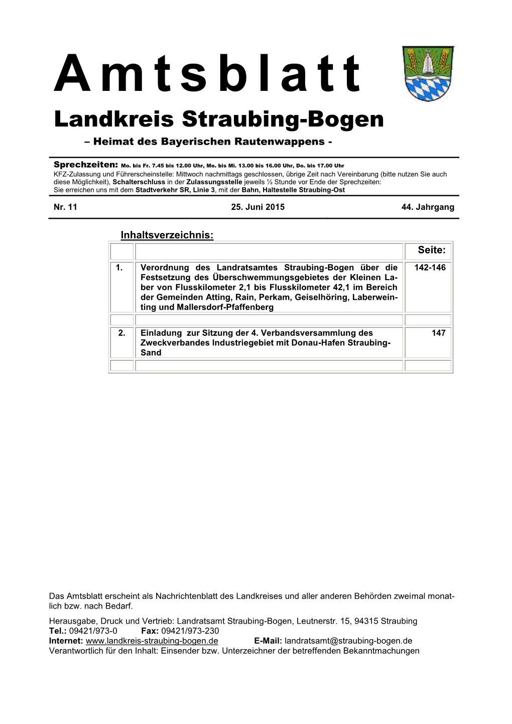 I: Bekanntmachungen Des Landratsamtes