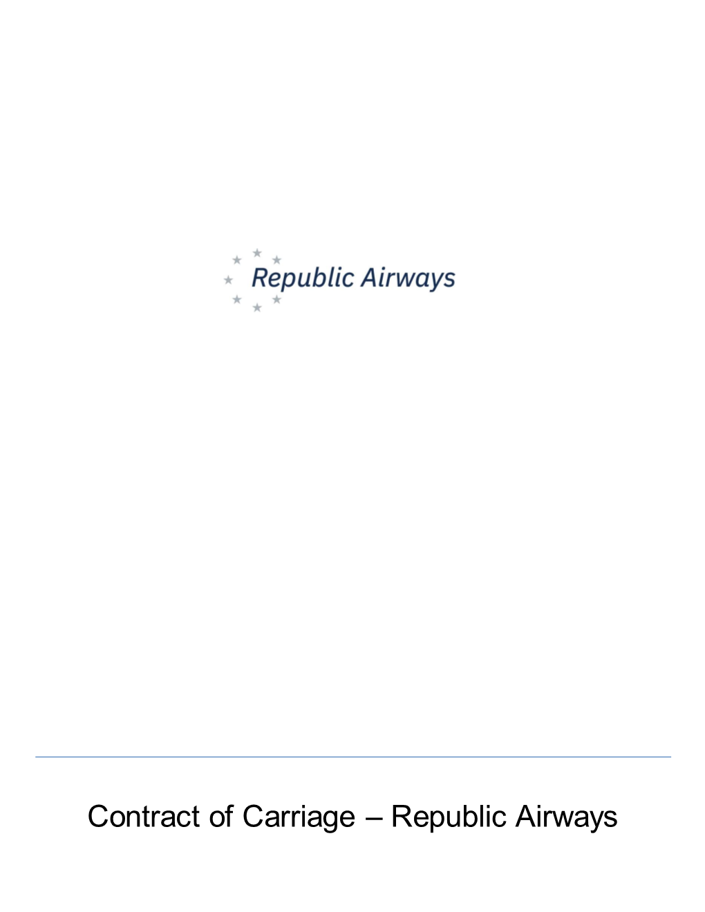 Contract of Carriage – Republic Airways