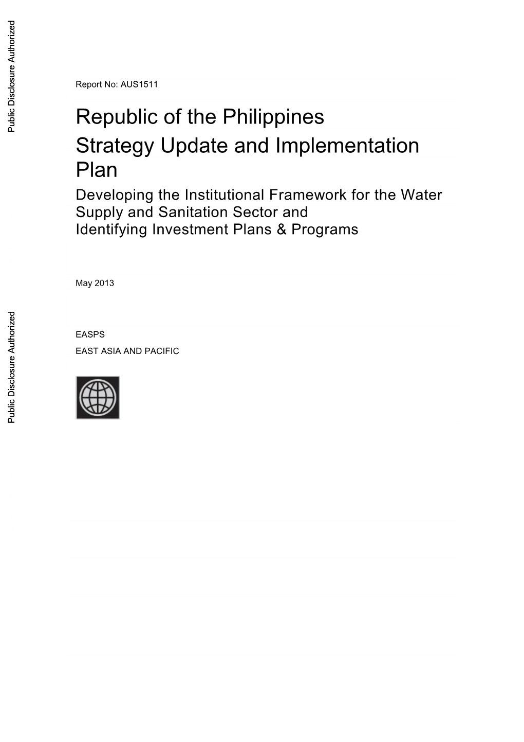 Republic of the Philippines Strategy Update and Implementation Plan