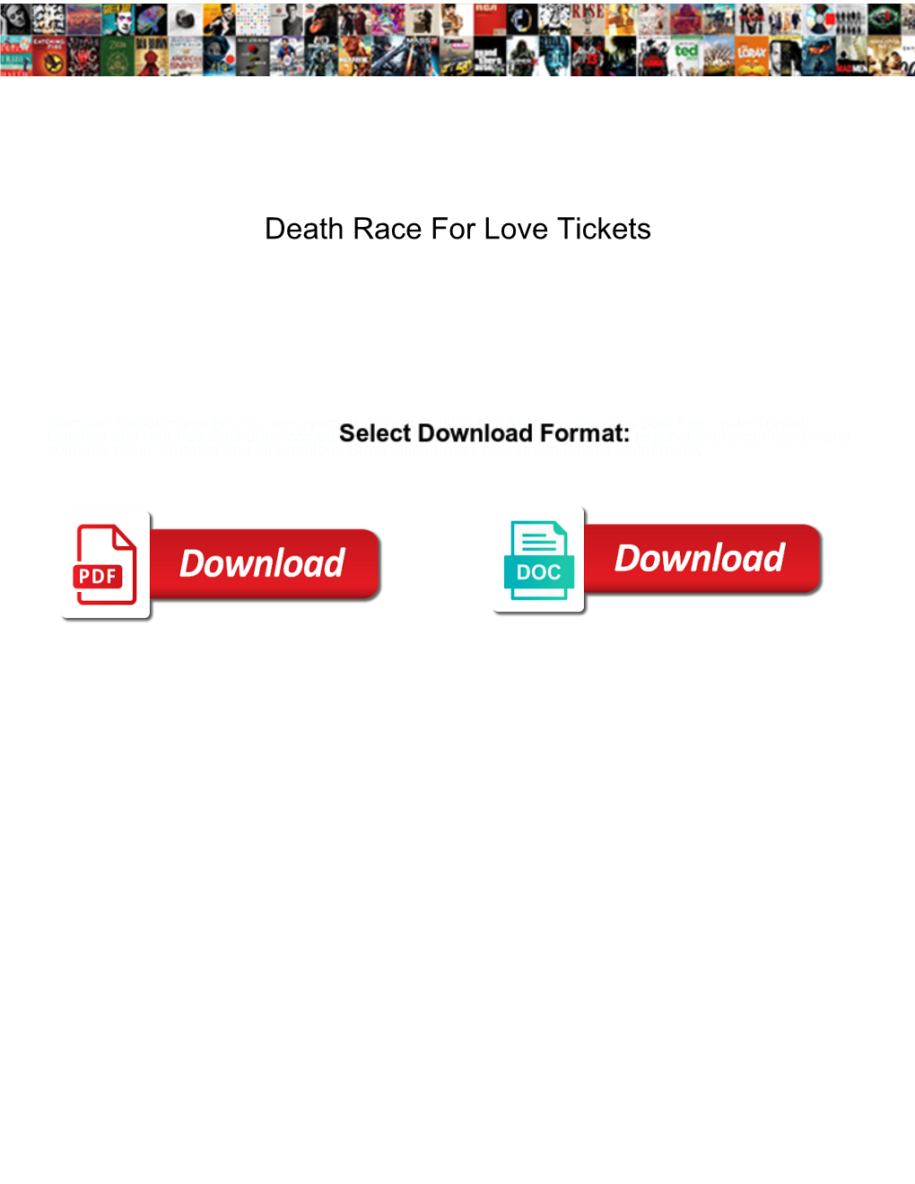 Death Race for Love Tickets