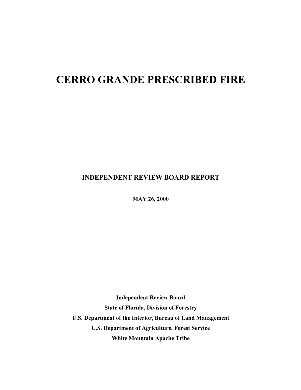 Cerro Grande Prescribed Fire