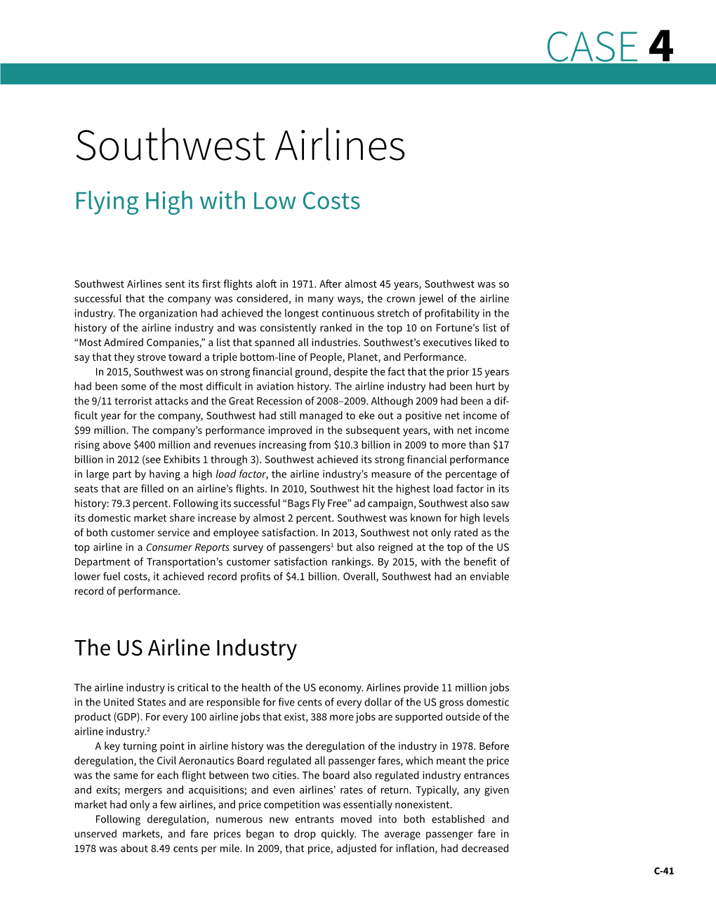 CASE 4 Southwest Airlines