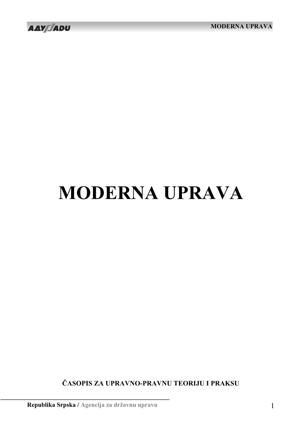 Moderna Uprava