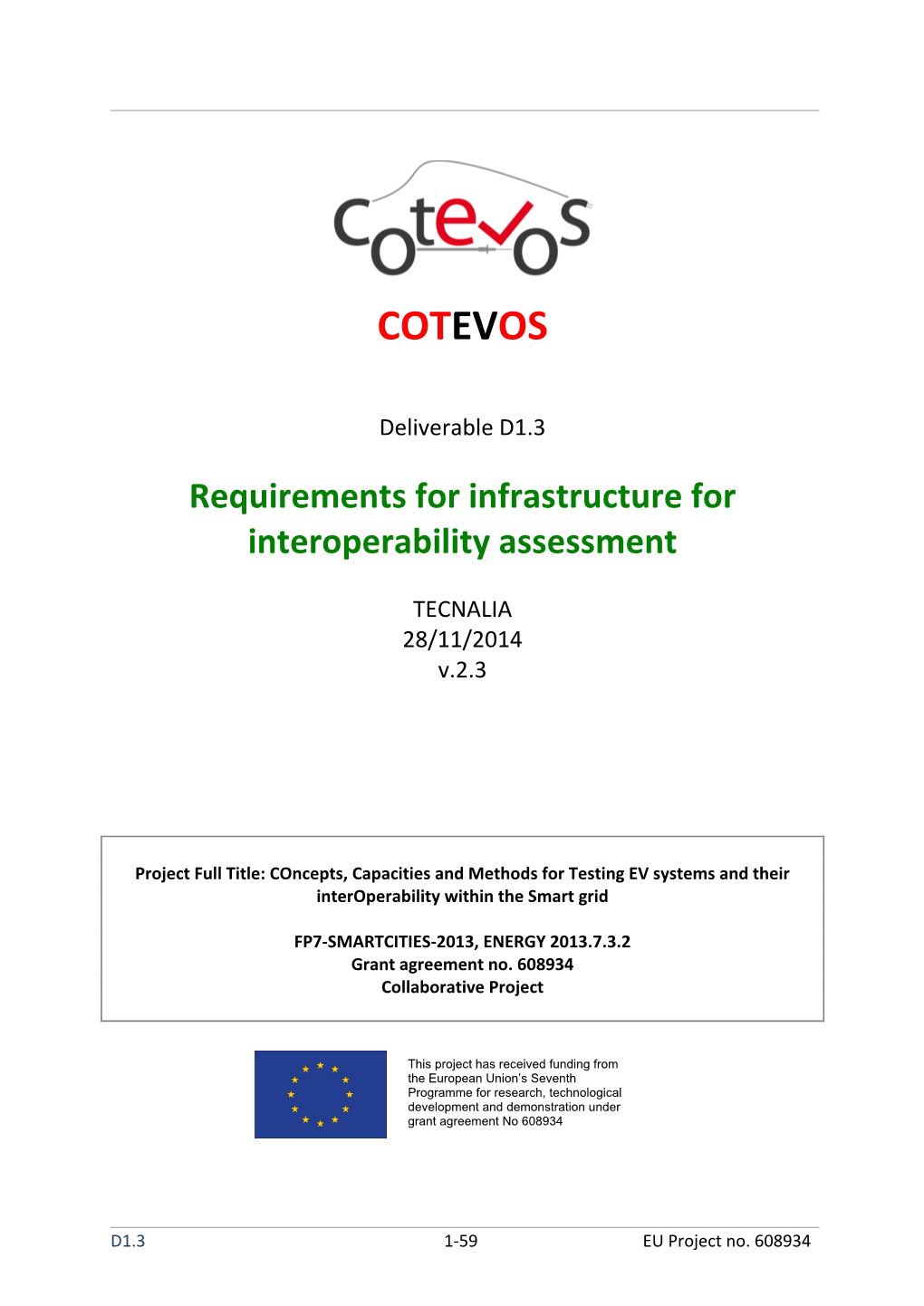 Requirements for Infrastructure for Interoperability Assessment