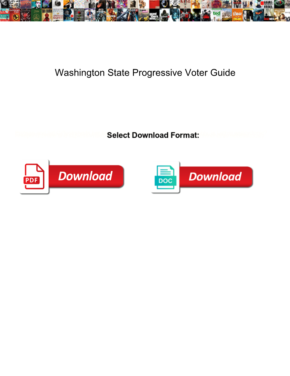 Washington State Progressive Voter Guide
