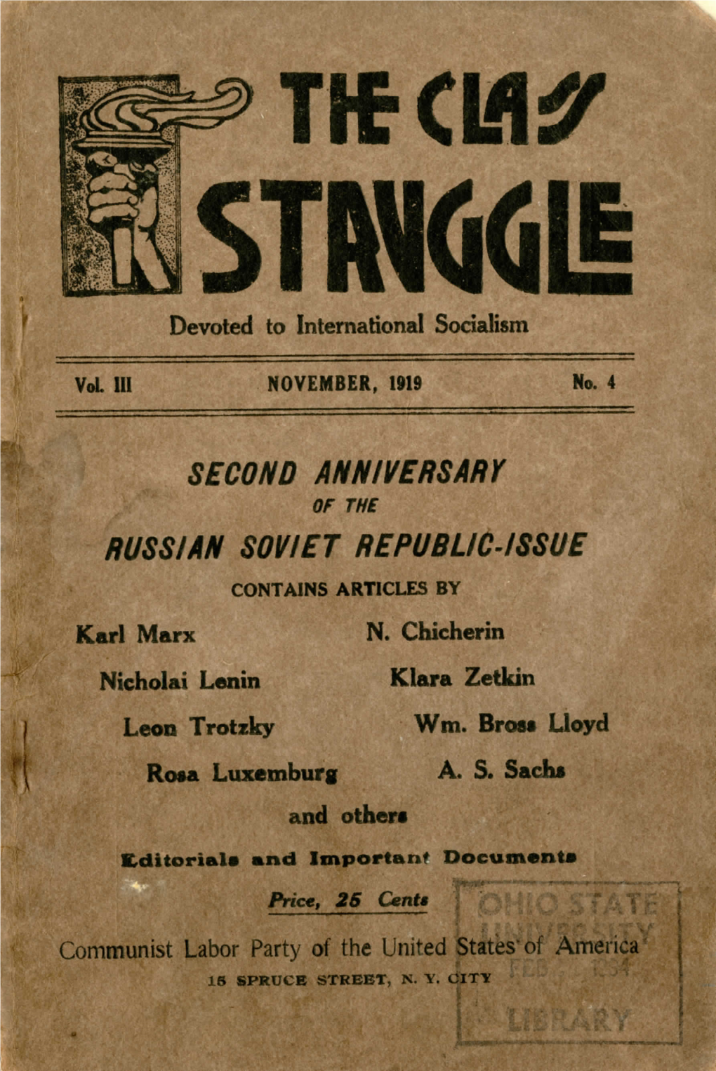 Volume III November, 1919 No. 4