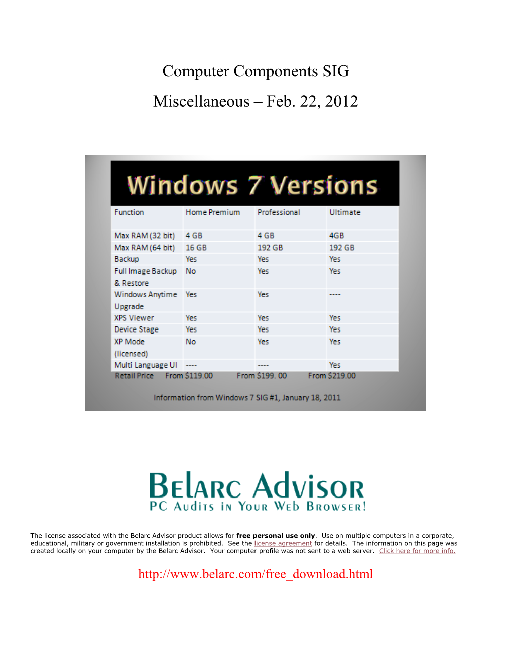 Computer Components SIG Miscellaneous – Feb