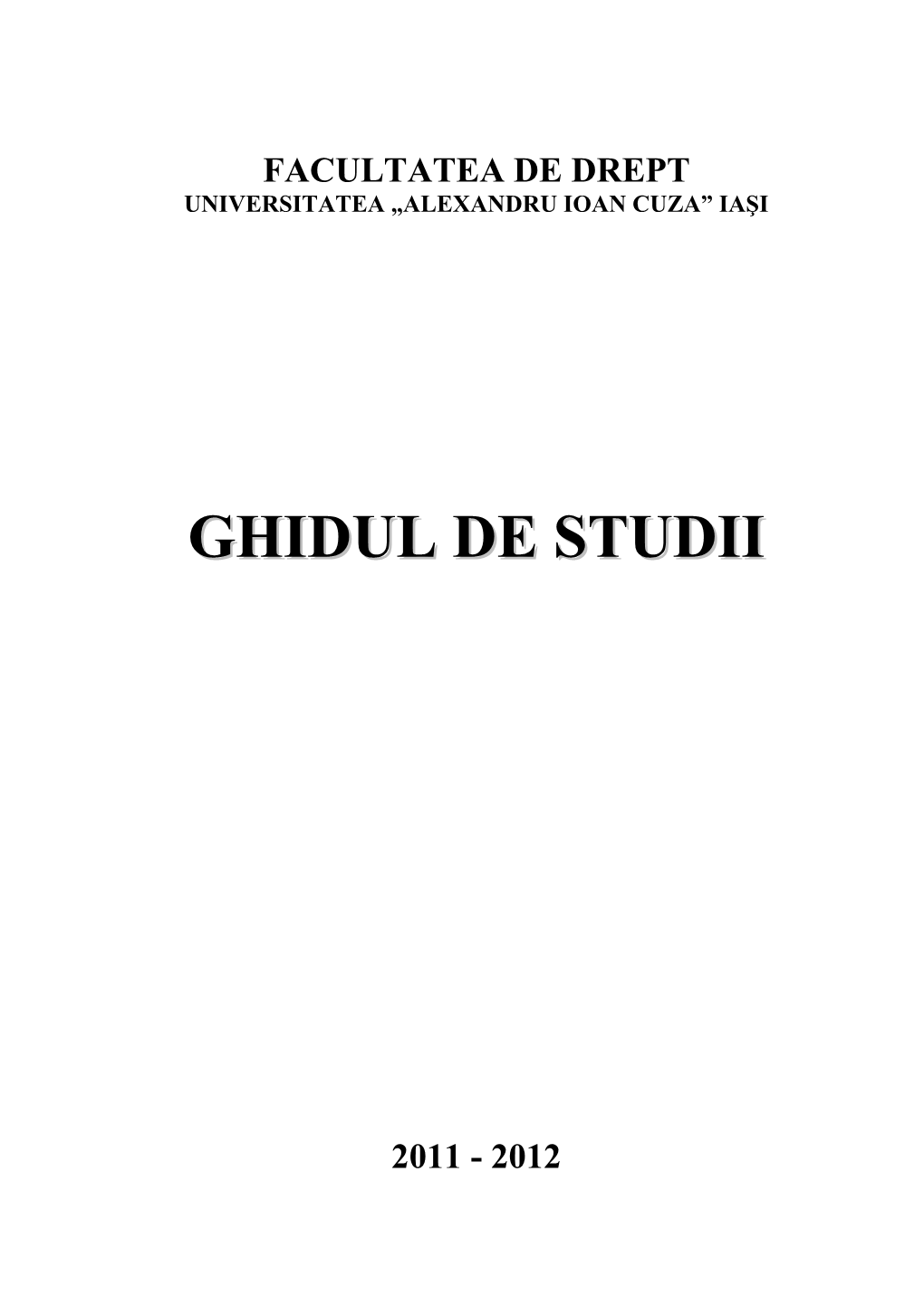 Ghidul De Studii 2011-2012