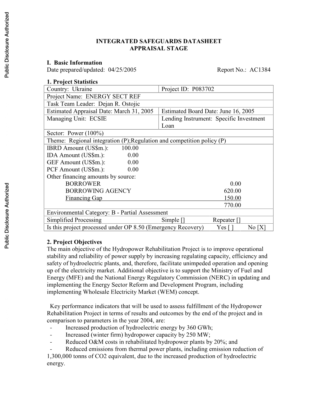 World Bank Document