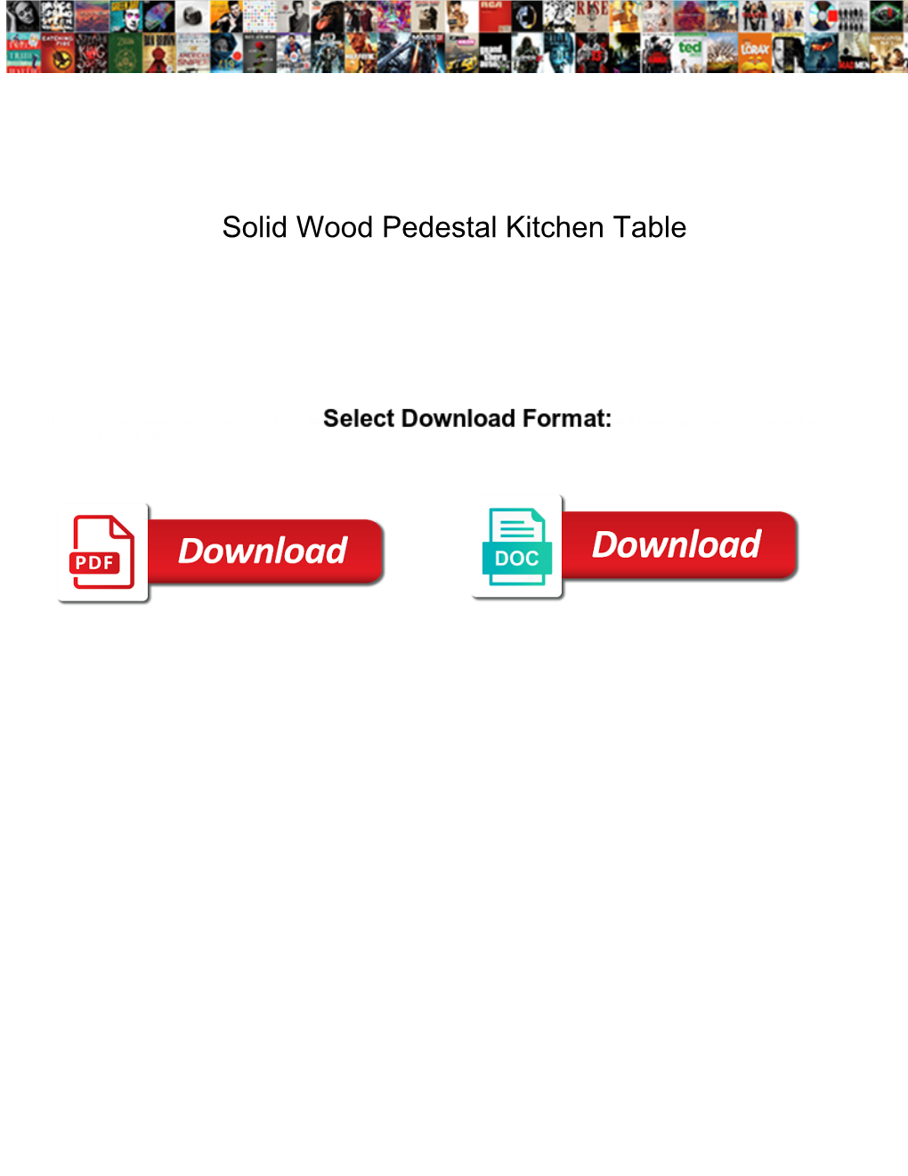 Solid Wood Pedestal Kitchen Table