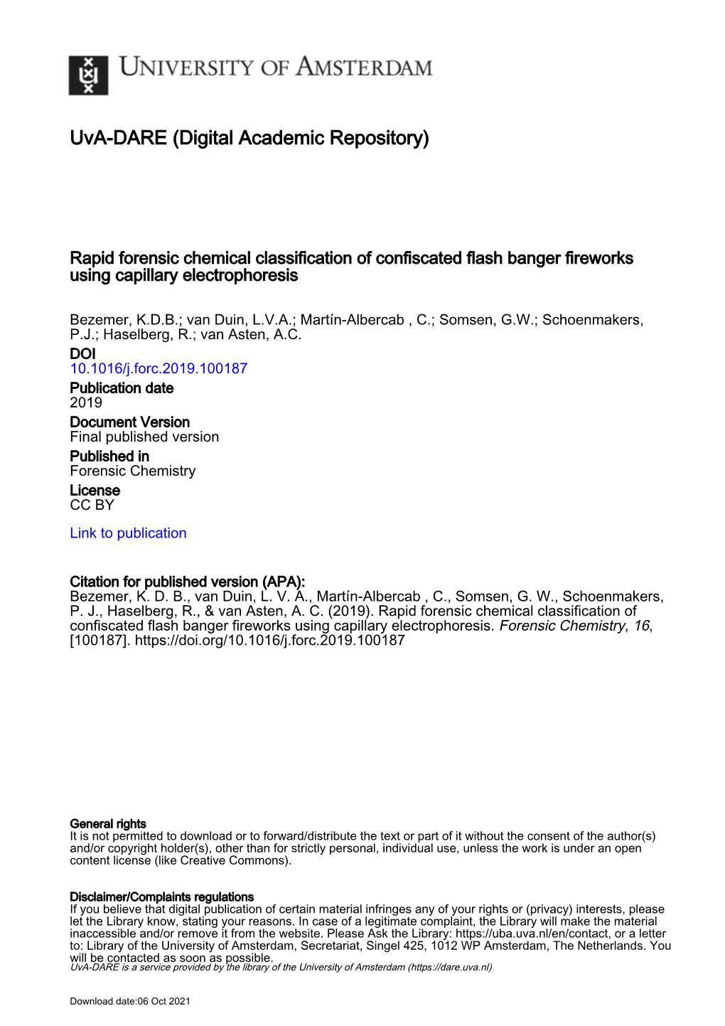 Rapid Forensic Chemical Classification of Confiscated Flash Banger Fireworks Using Capillary Electrophoresis