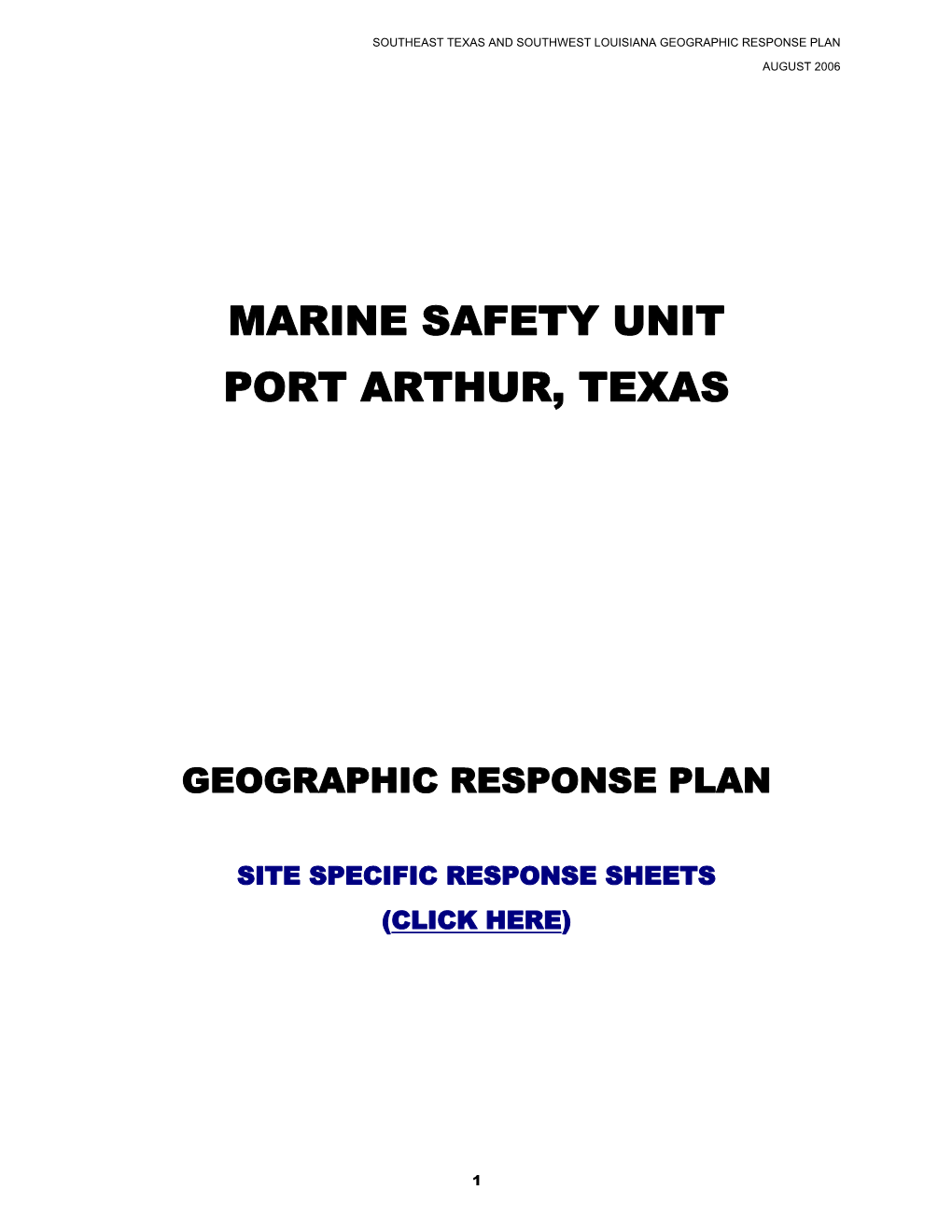 Marine Safety Unit Port Arthur, Texas