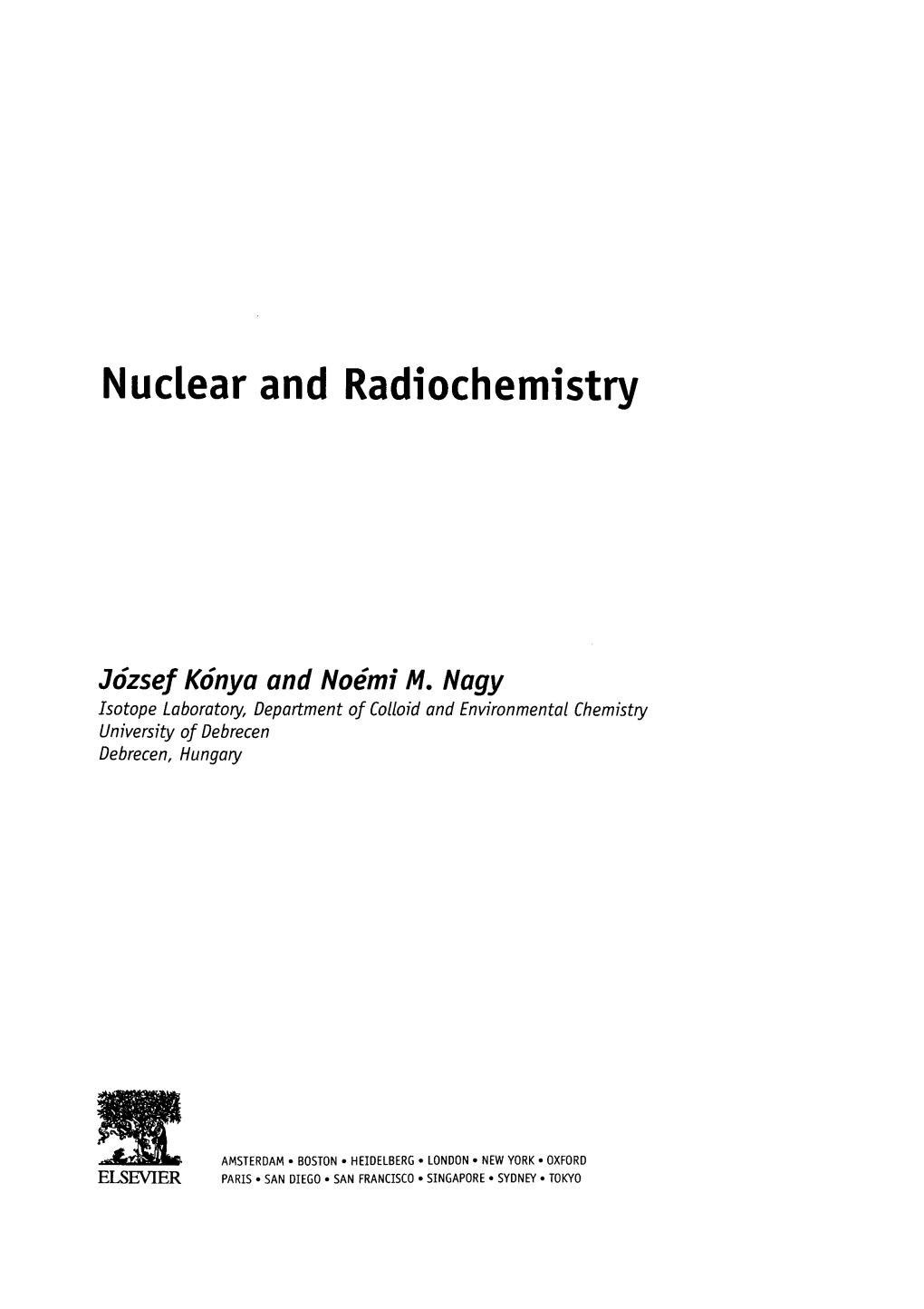 Nuclear and Radiochemistry