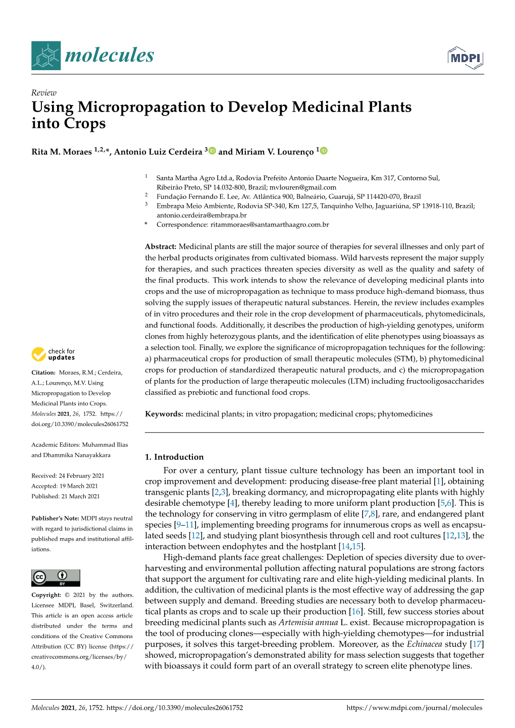 Using Micropropagation to Develop Medicinal Plants Into Crops