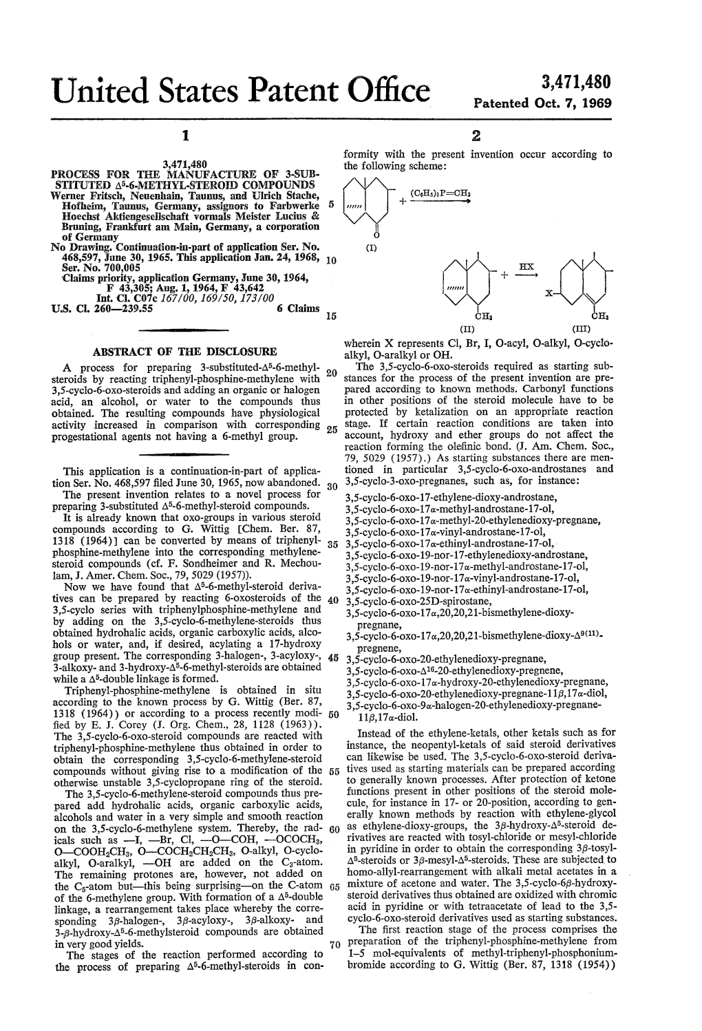 United States Patent Office Patented Oct