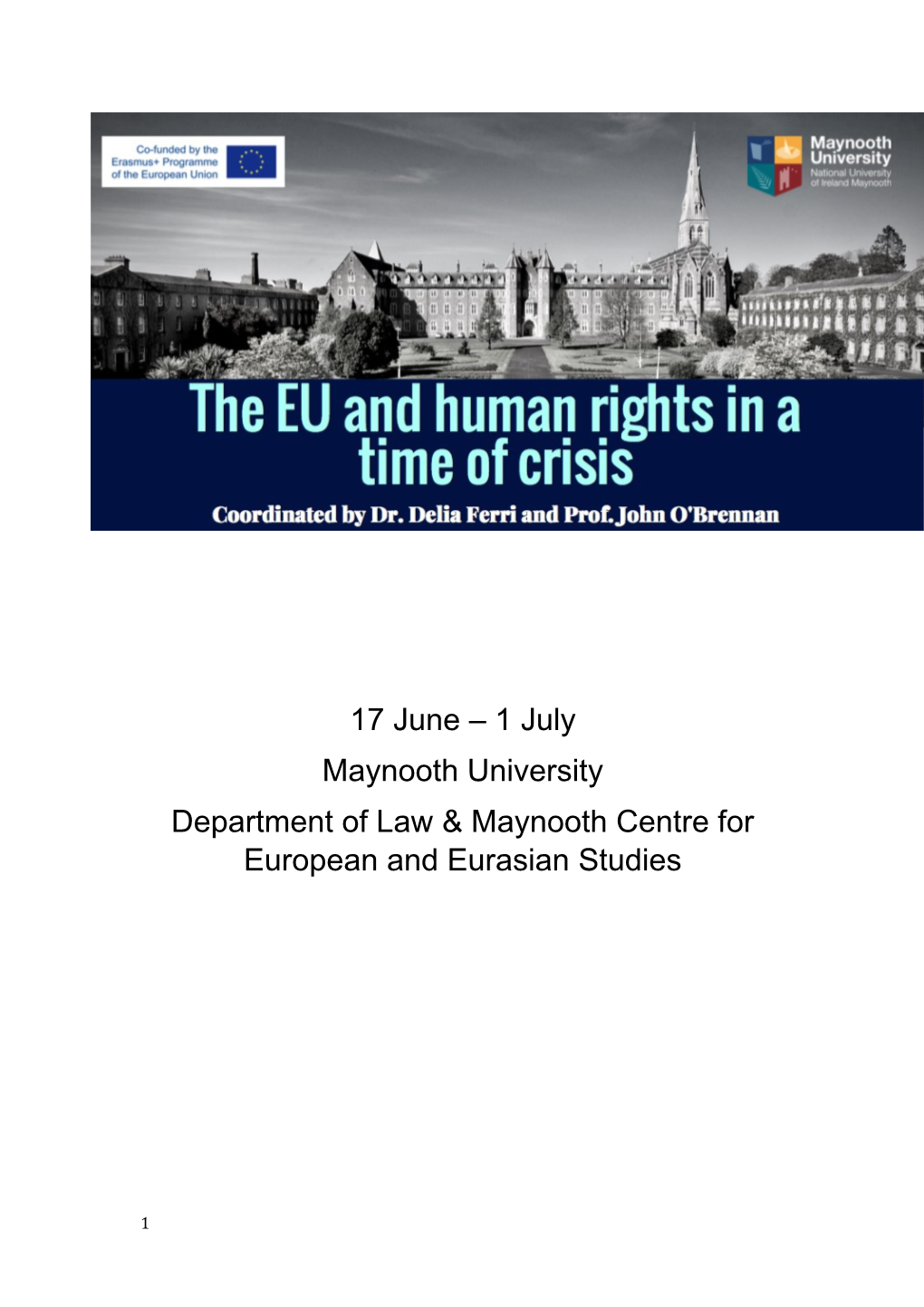 Department of Law & Maynooth Centre for European and Eurasian Studies