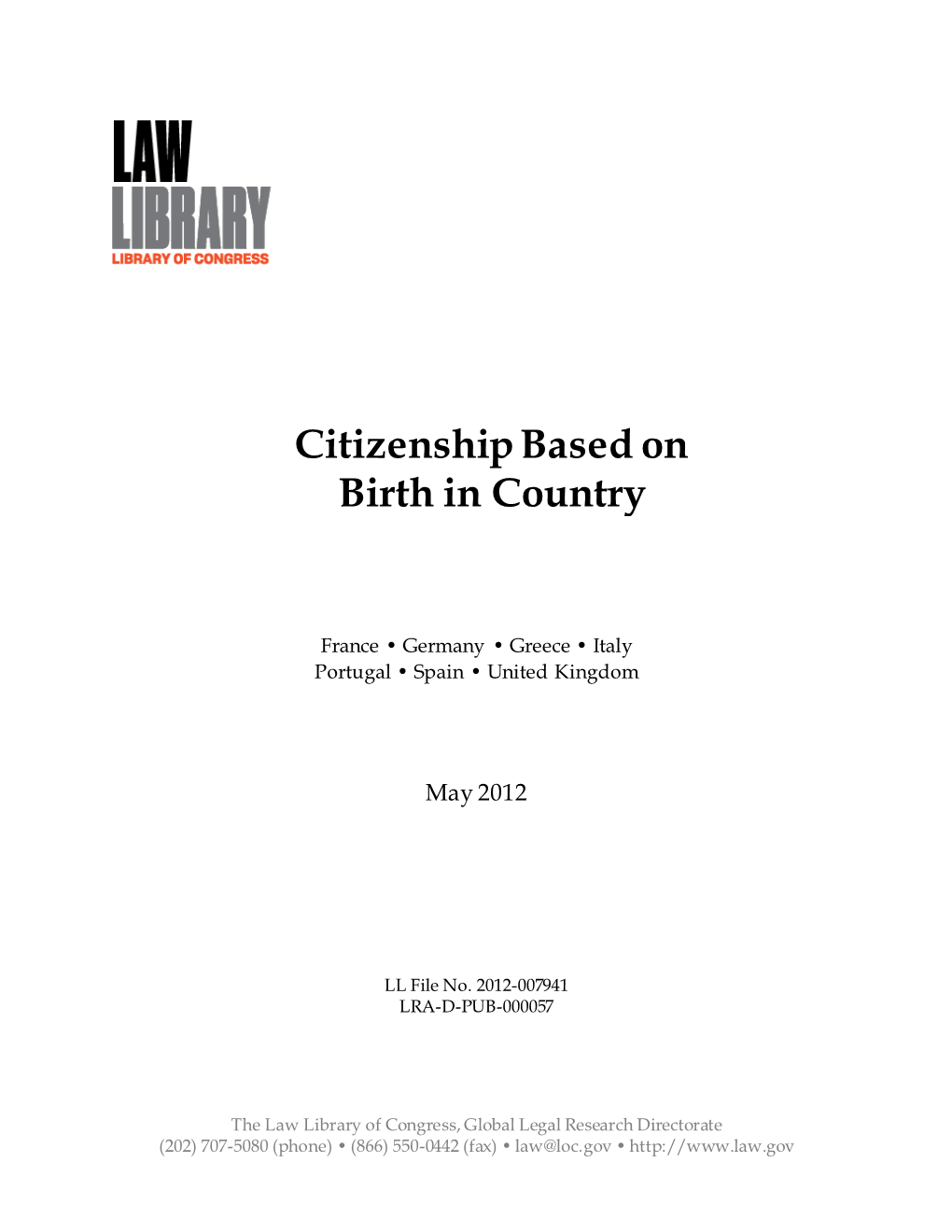 Citizenship Based on Birth in Country
