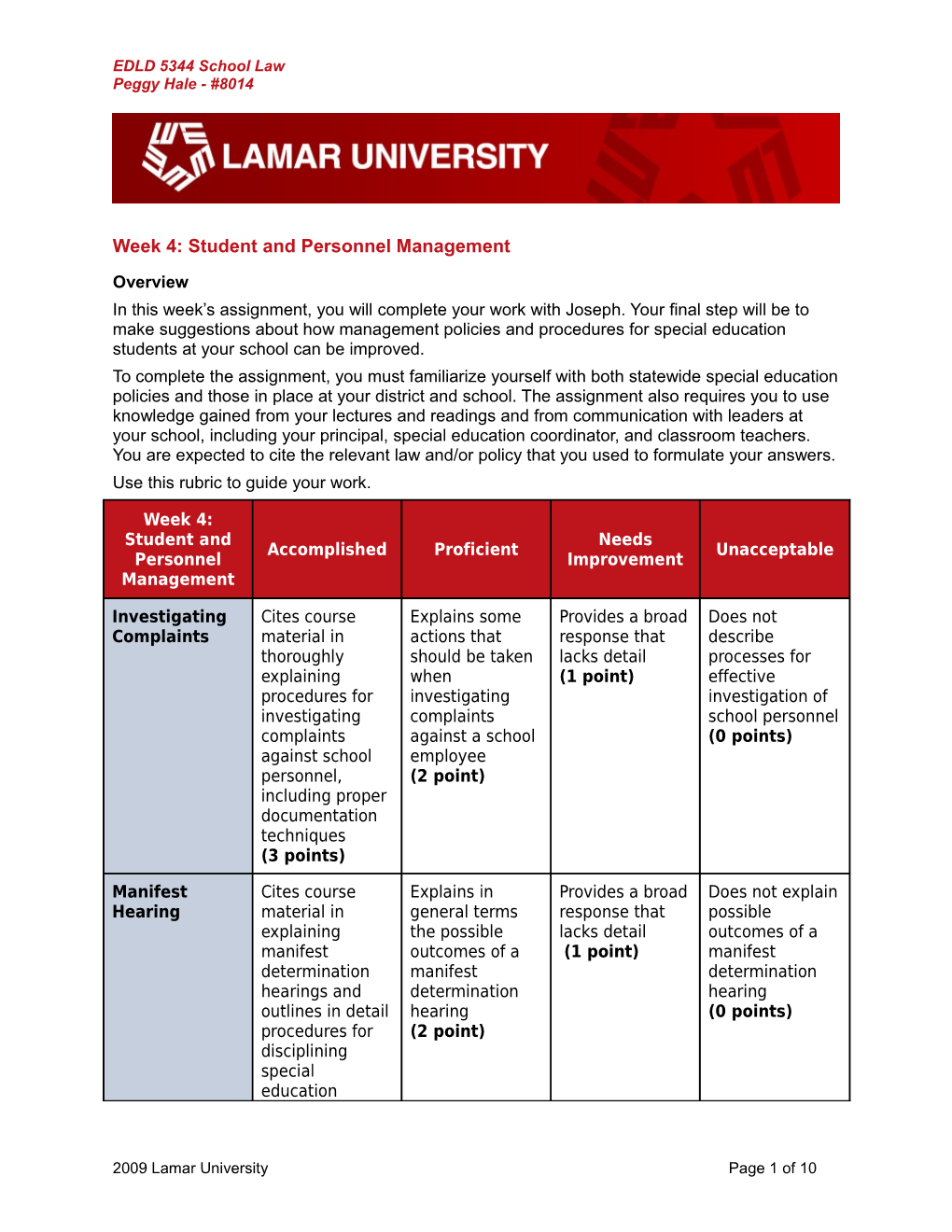 Week 4: Student and Personnel Management