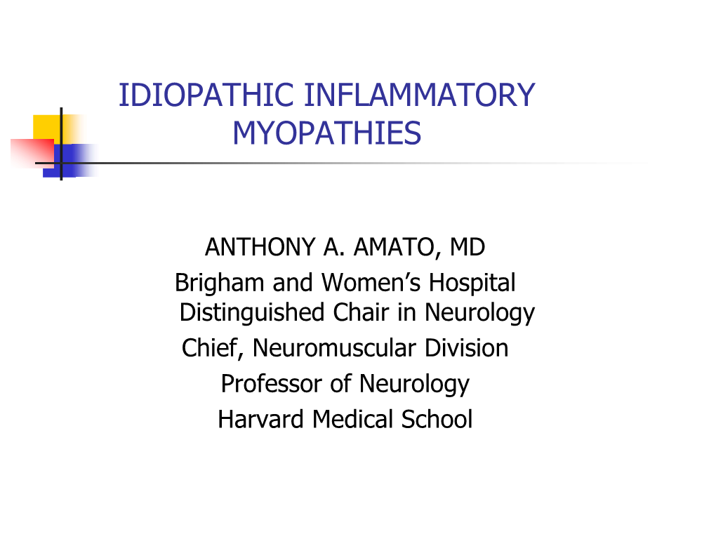 Idiopathic Inflammatory Myopathies