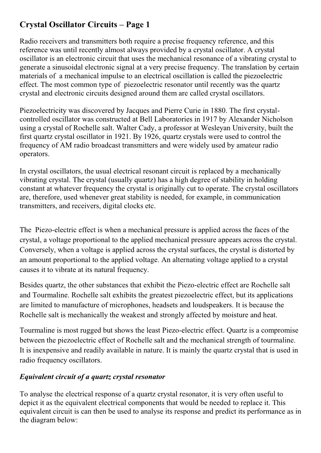 Crystal Oscillator Circuits – Page 1
