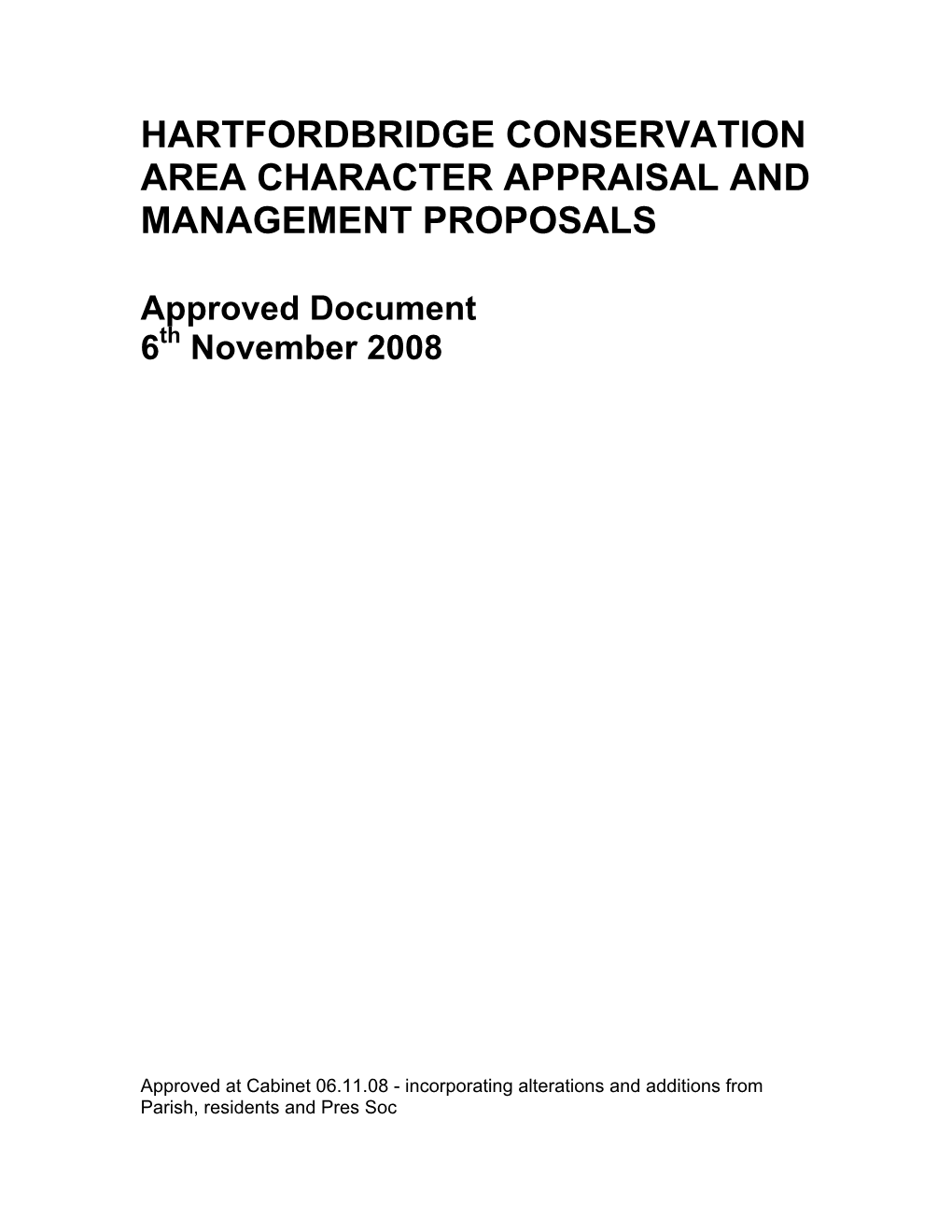Hartfordbridge Conservation Area Character Appraisal and Management Proposals