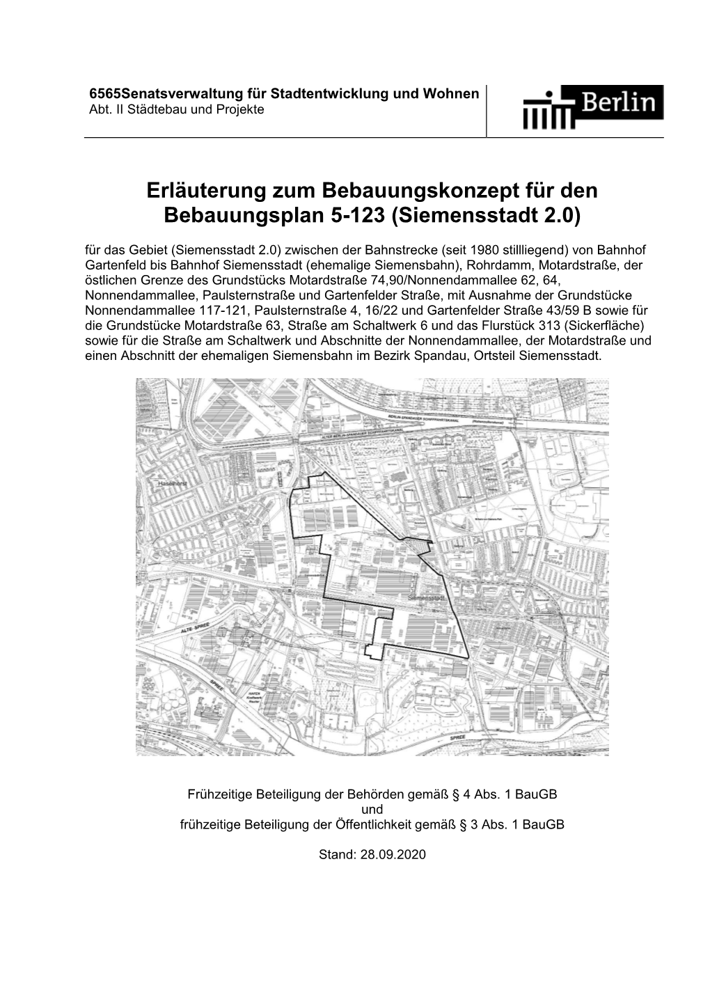 Erläuterung Zum Bebauungskonzept Für Den Bebauungsplan 5-123 (Siemensstadt 2.0)