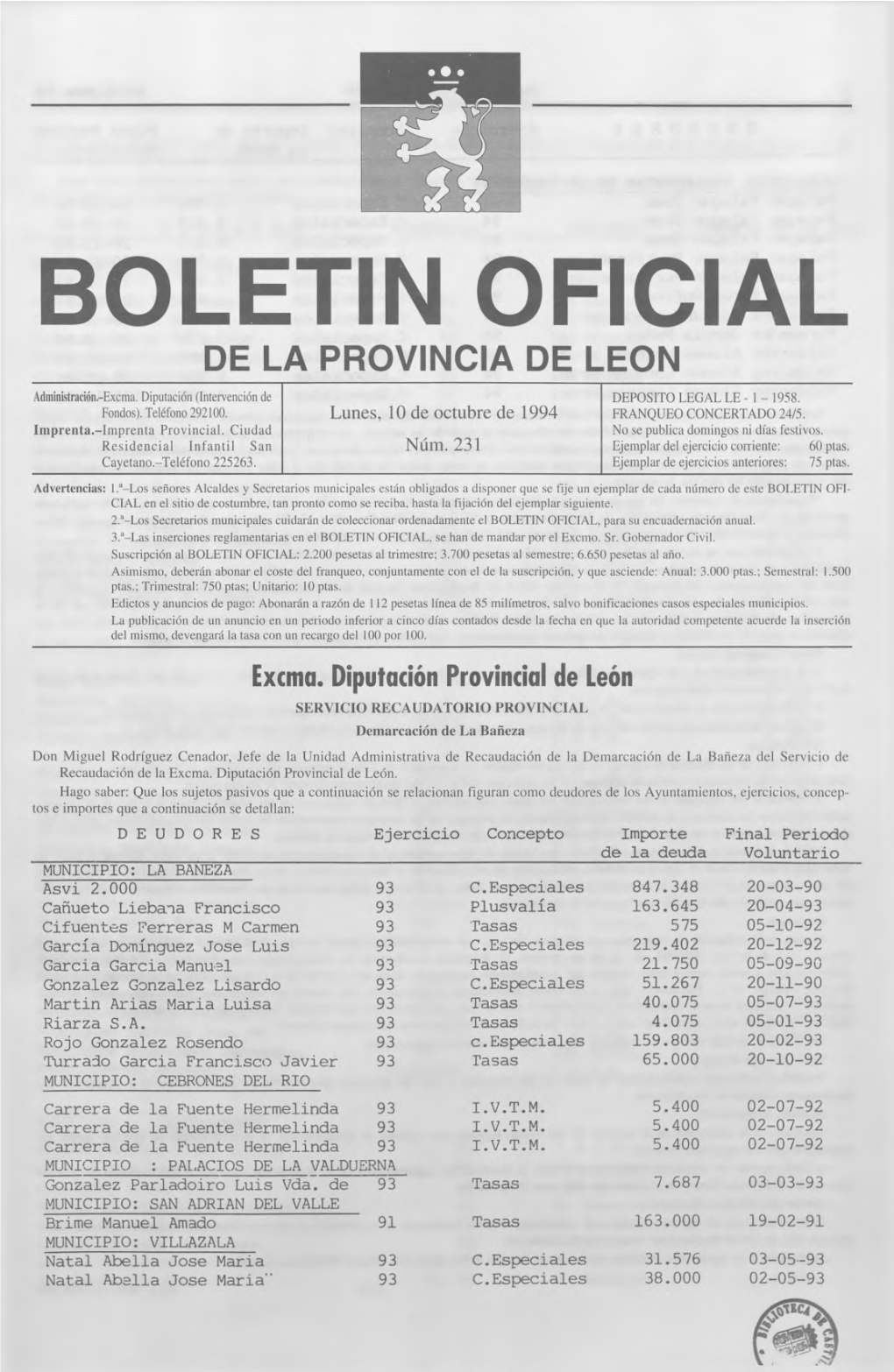 Boletin Oficial De La Provincia De Leon