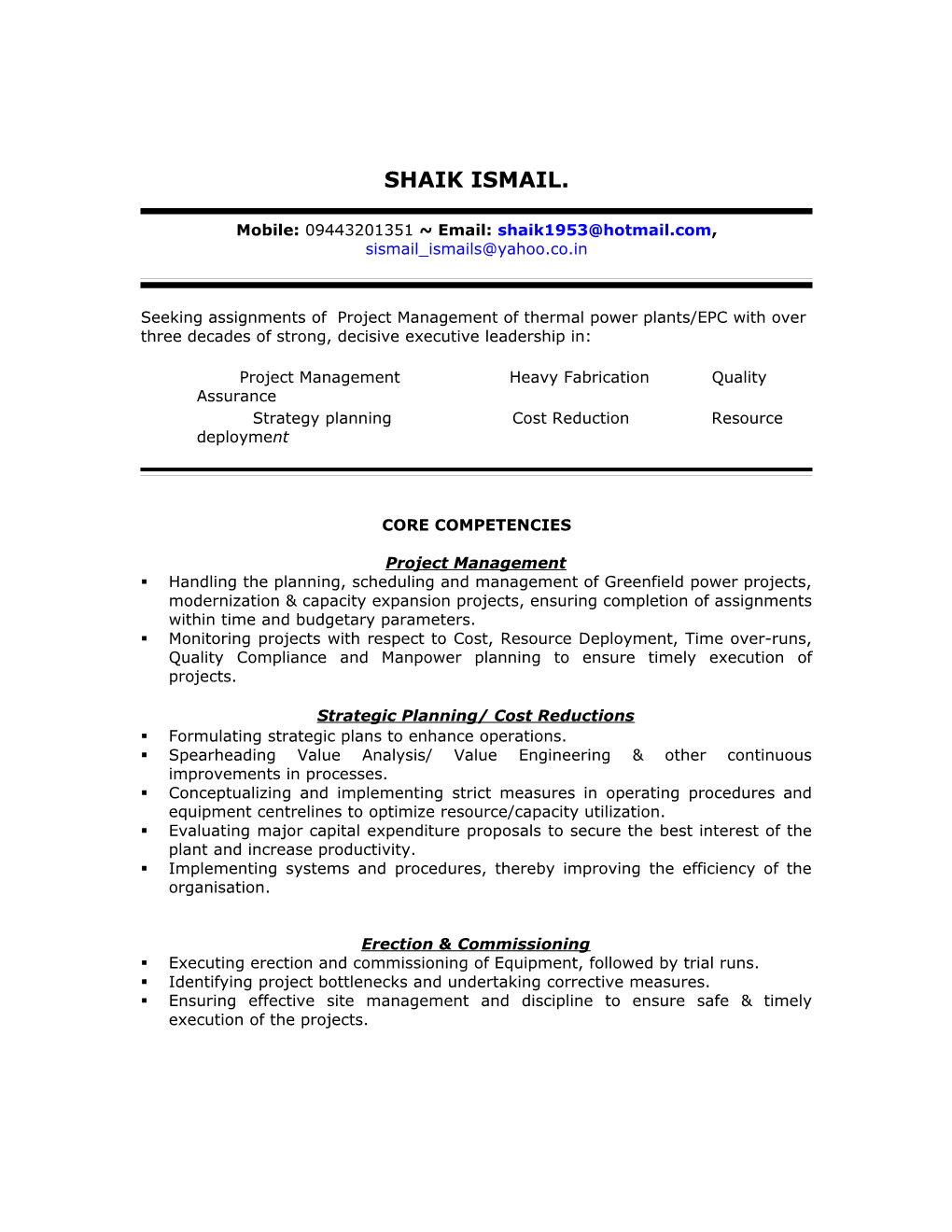 Project Management Heavy Fabrication Quality Assurance