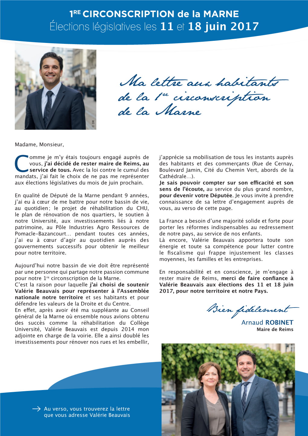 Ma Lettre Aux Habitants De La 1 Re Circonscription De La Marne © DR