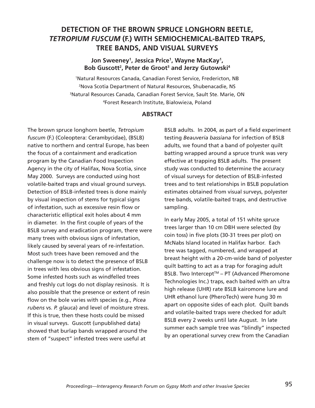 Detection of the Brown Spruce Longhorn Beetle