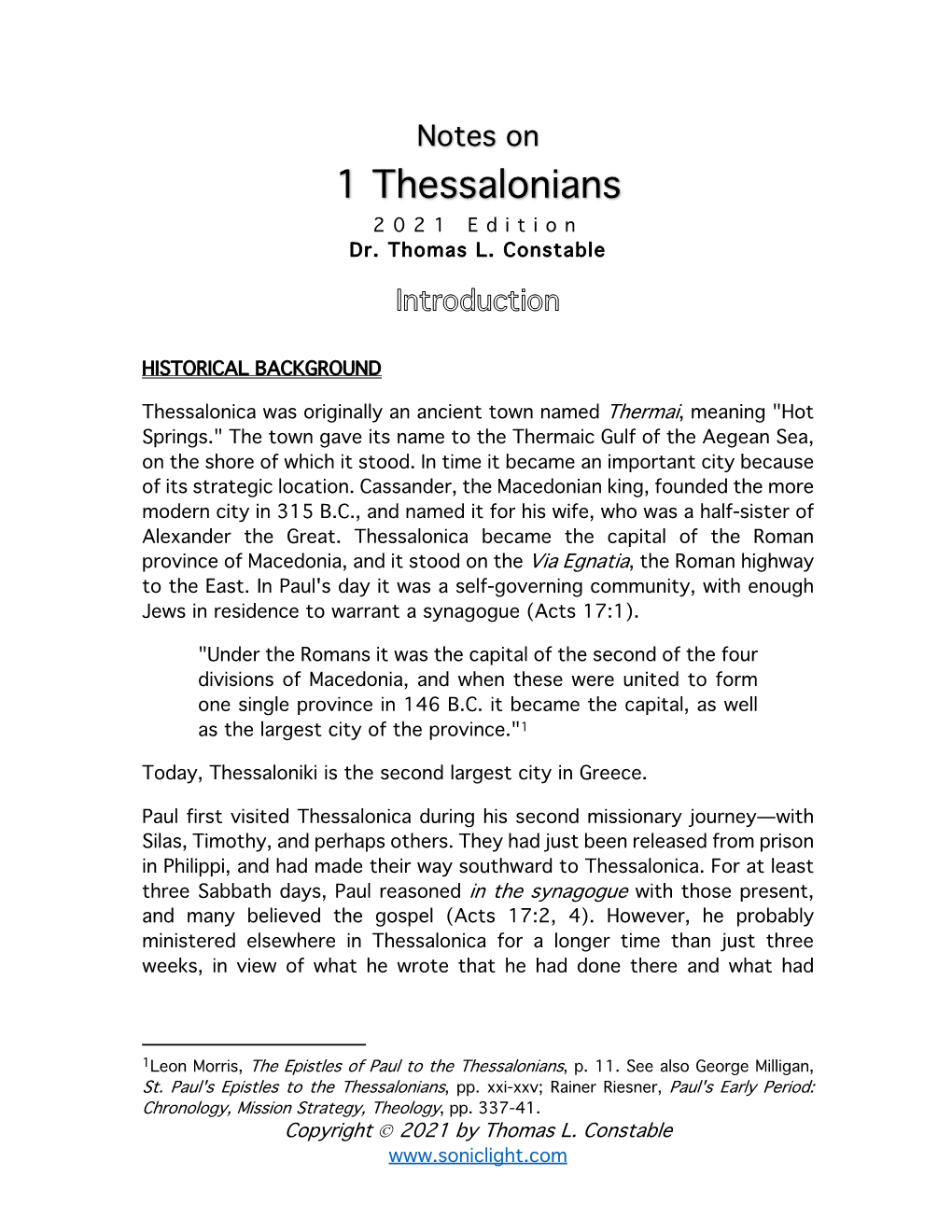 1 Thessalonians 202 1 Edition Dr