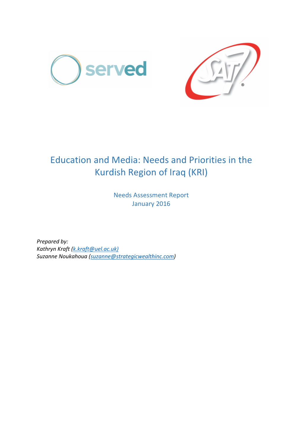 Education and Media: Needs and Priorities in the Kurdish Region of Iraq (KRI)
