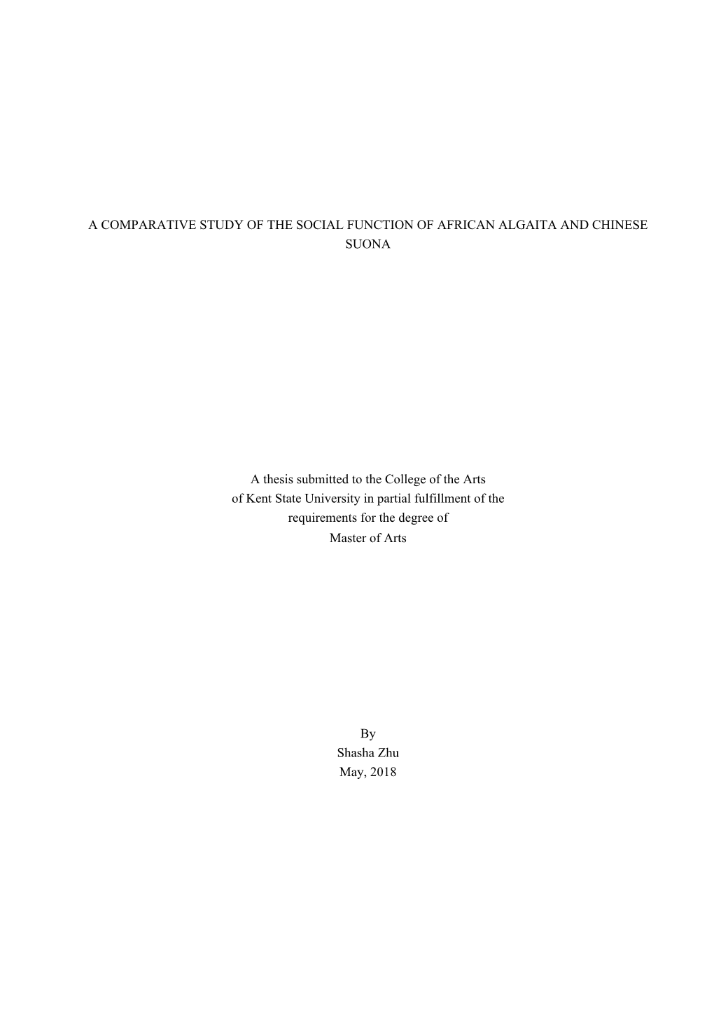 A Comparative Study of the Social Function of African Algaita and Chinese Suona