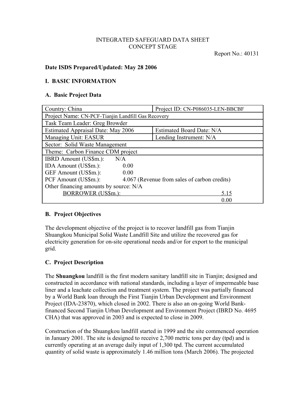 Integrated Safeguard Data Sheet