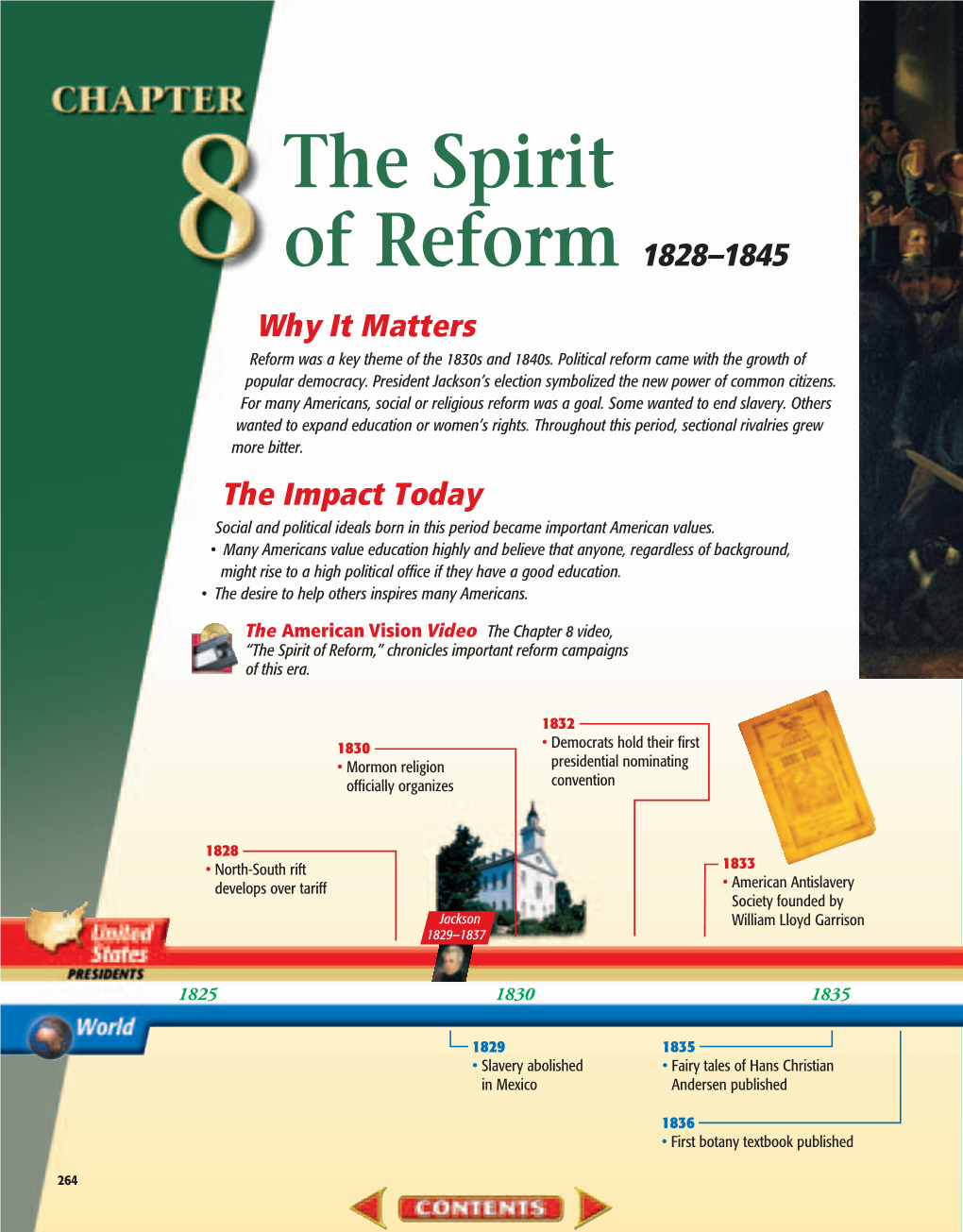 Chapter 8: the Spirit of Reform, 1828-1845