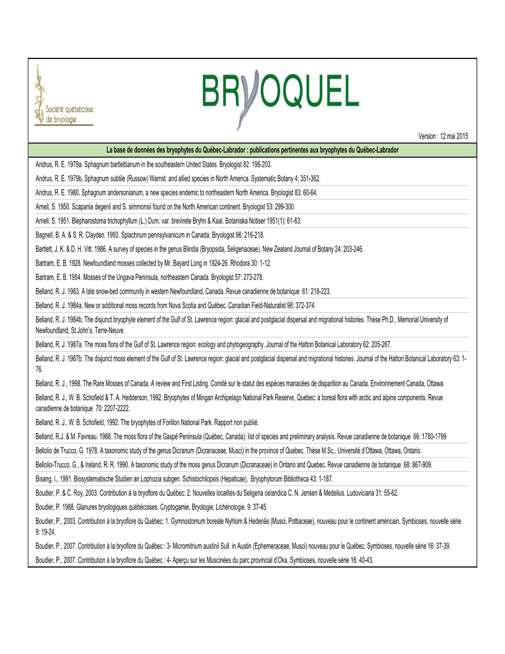 Liste De Références Pertinentes Aux