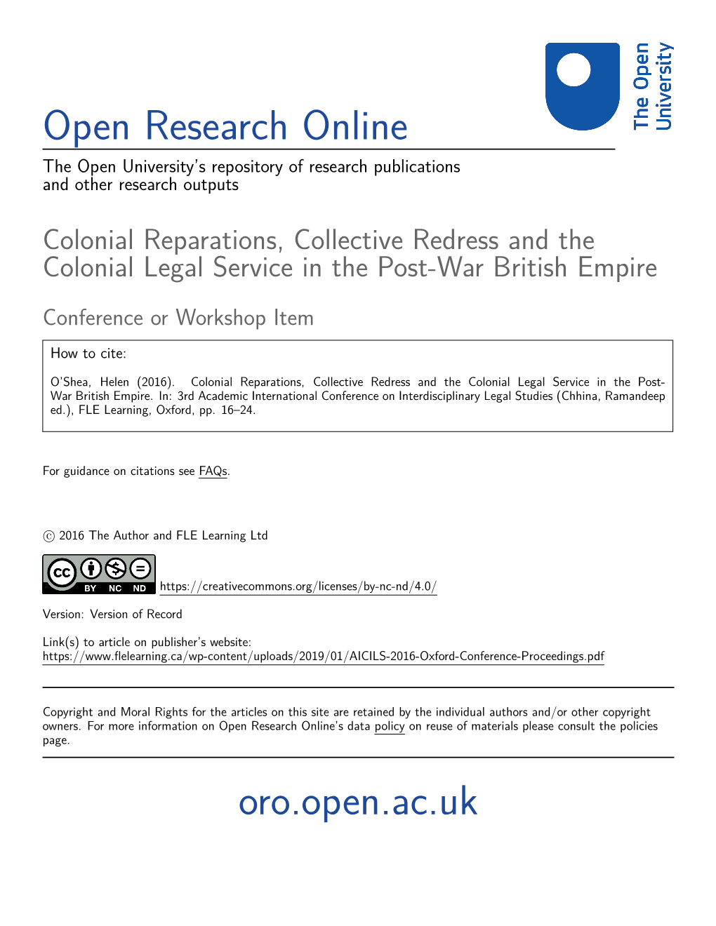 Open Research Online Oro.Open.Ac.Uk