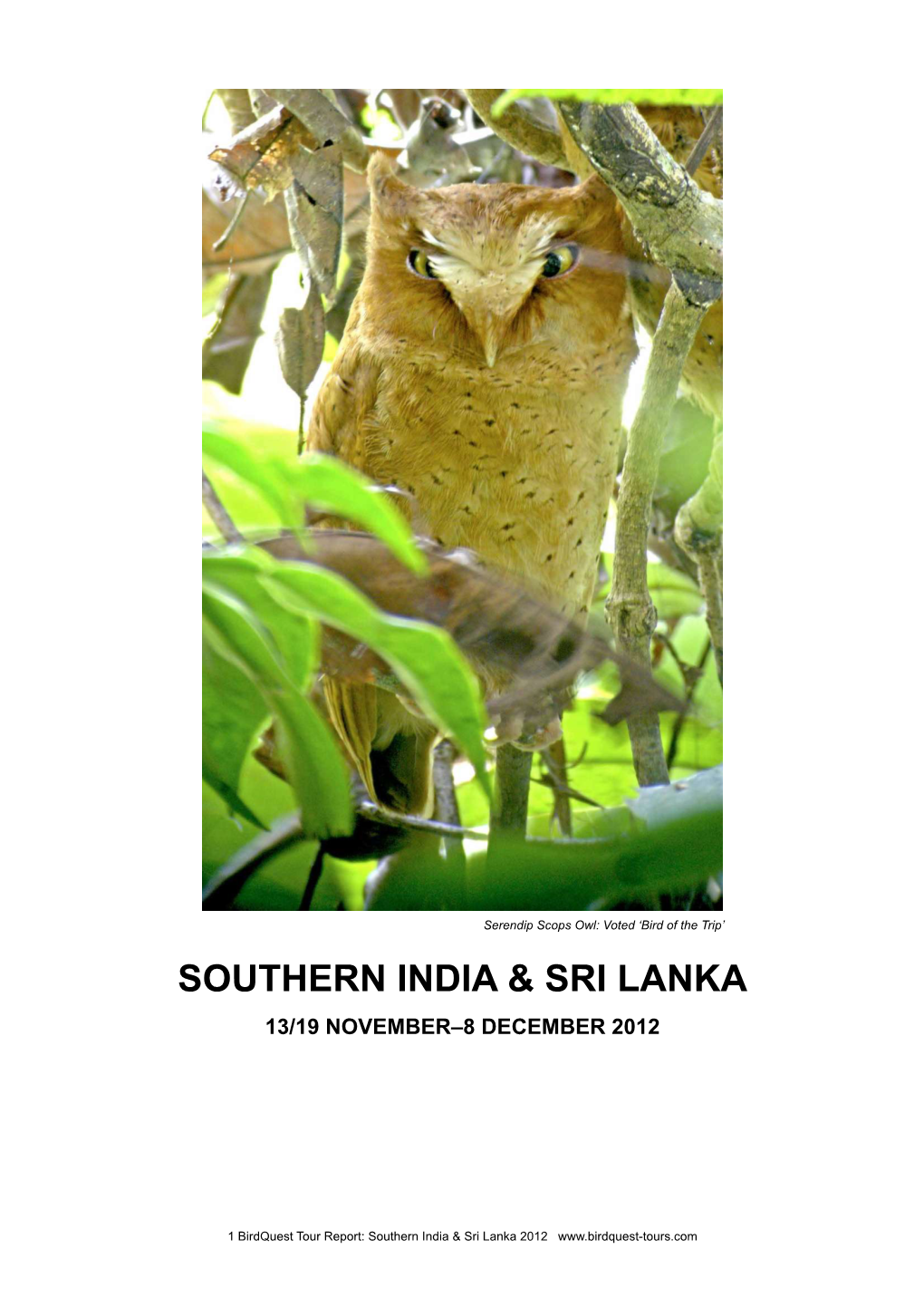Southern India & Sri Lanka